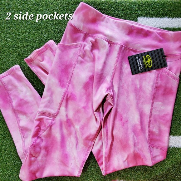 NWT: ATHLETIC WORKS & Old Navy Pink Girls Leggings, L (10-12) - Picture 12 of 13